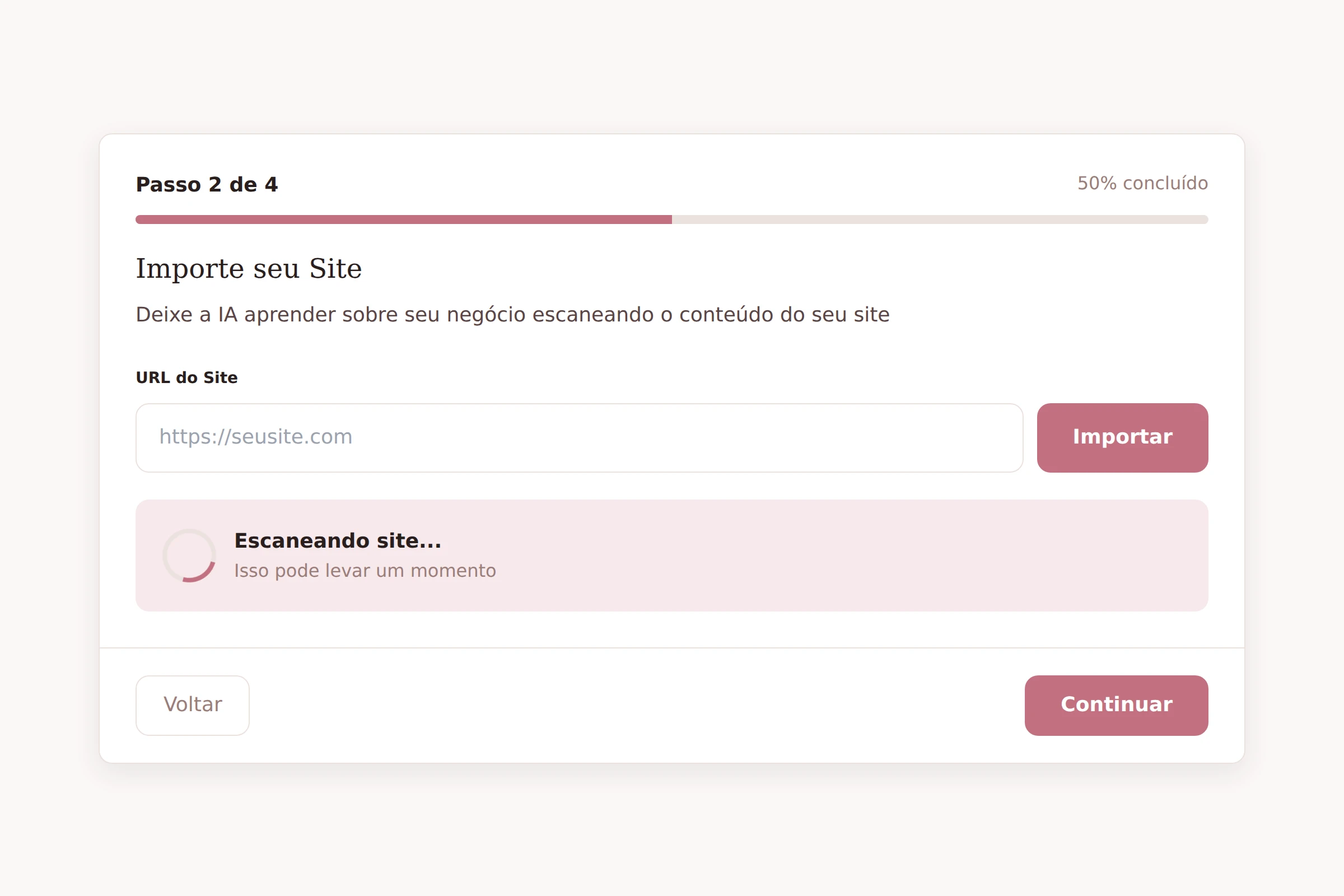Importação de Site